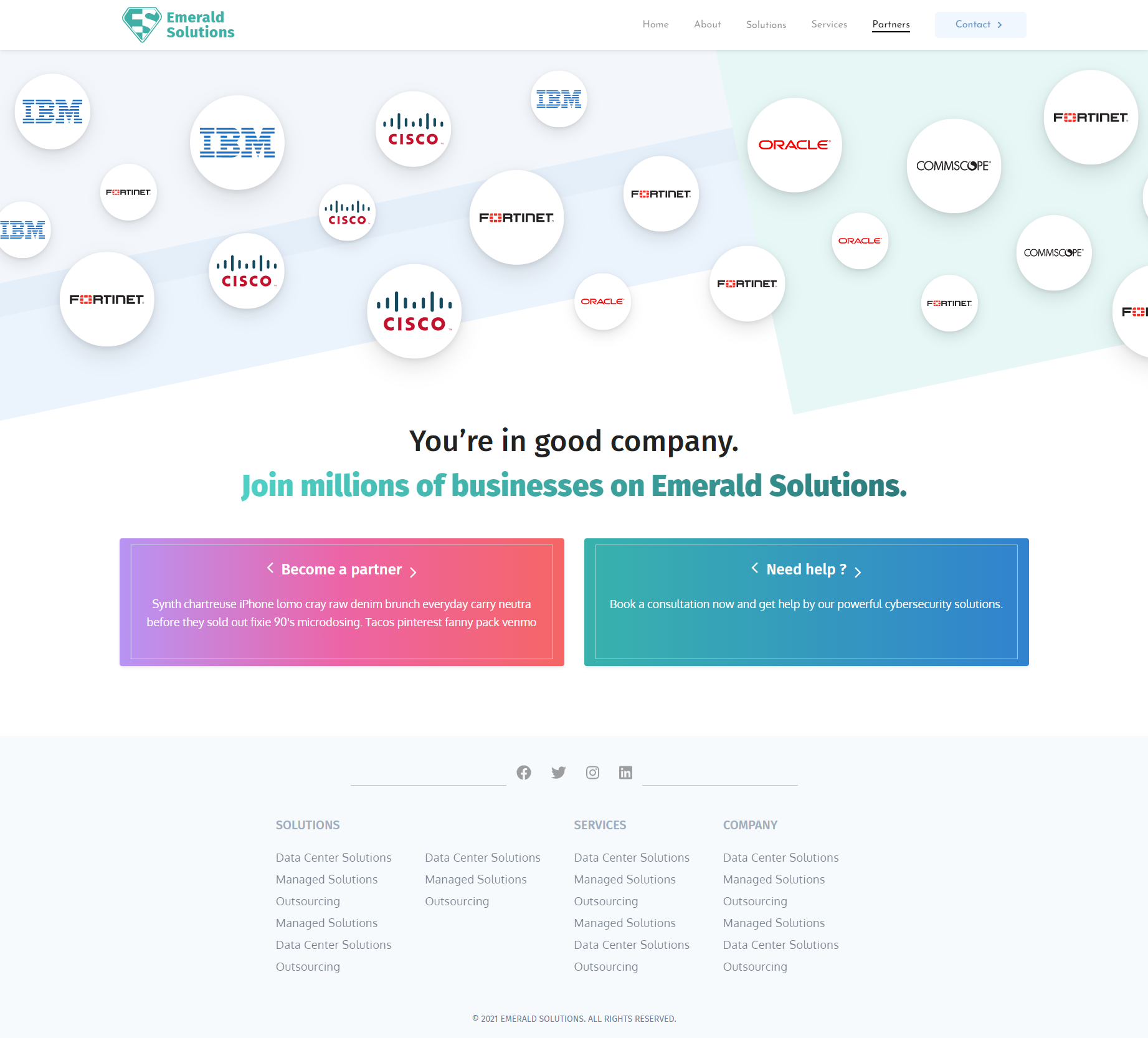 Emerald solutions partners page